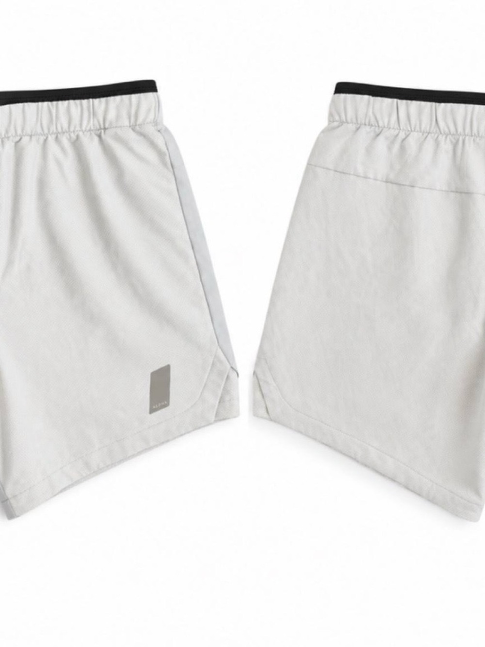 Zara Men's Light Gray Athletic Shorts with Black Waist Trim